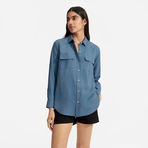 Everlane washable relaxed silk shirt size 0 EUC